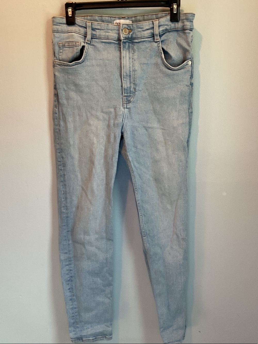 Zara US 10 Light Blue Skinny Jeans Join Life Women's Stretch Denim